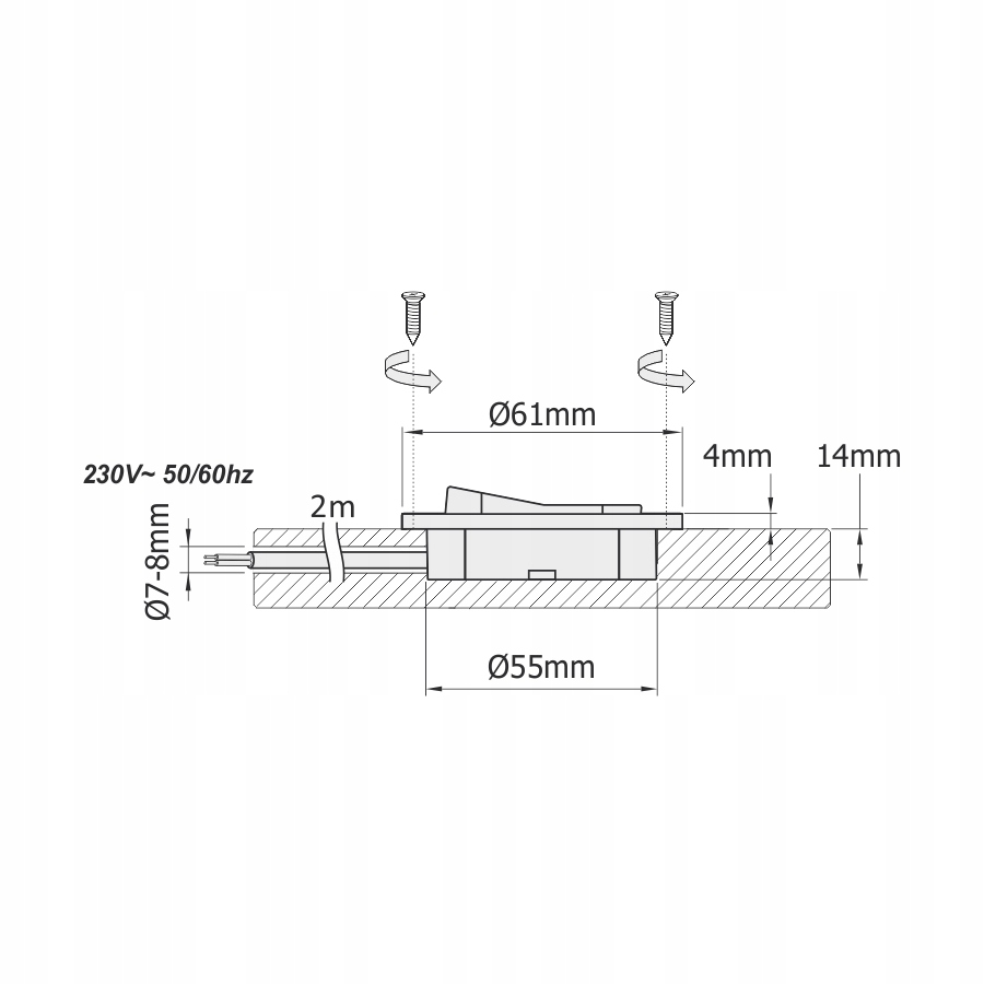 Wyłącznik meblowy wpust WM230 Marka inna