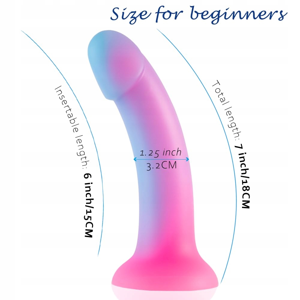 REALISTISCHER Silikonowy Dildo 18CM Tęczowy Z Przyssawką Do Seksu — miniatura 5
