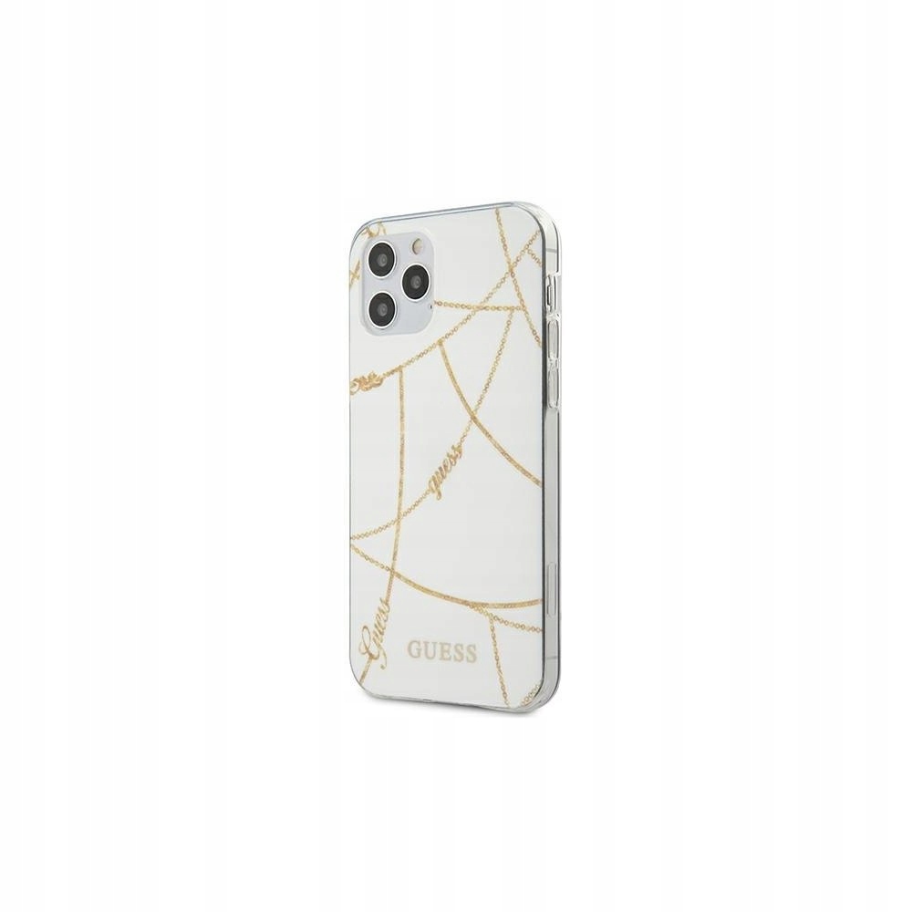 Etui Guess Gold Chain Collection na iPhone 12 mini białe Guess