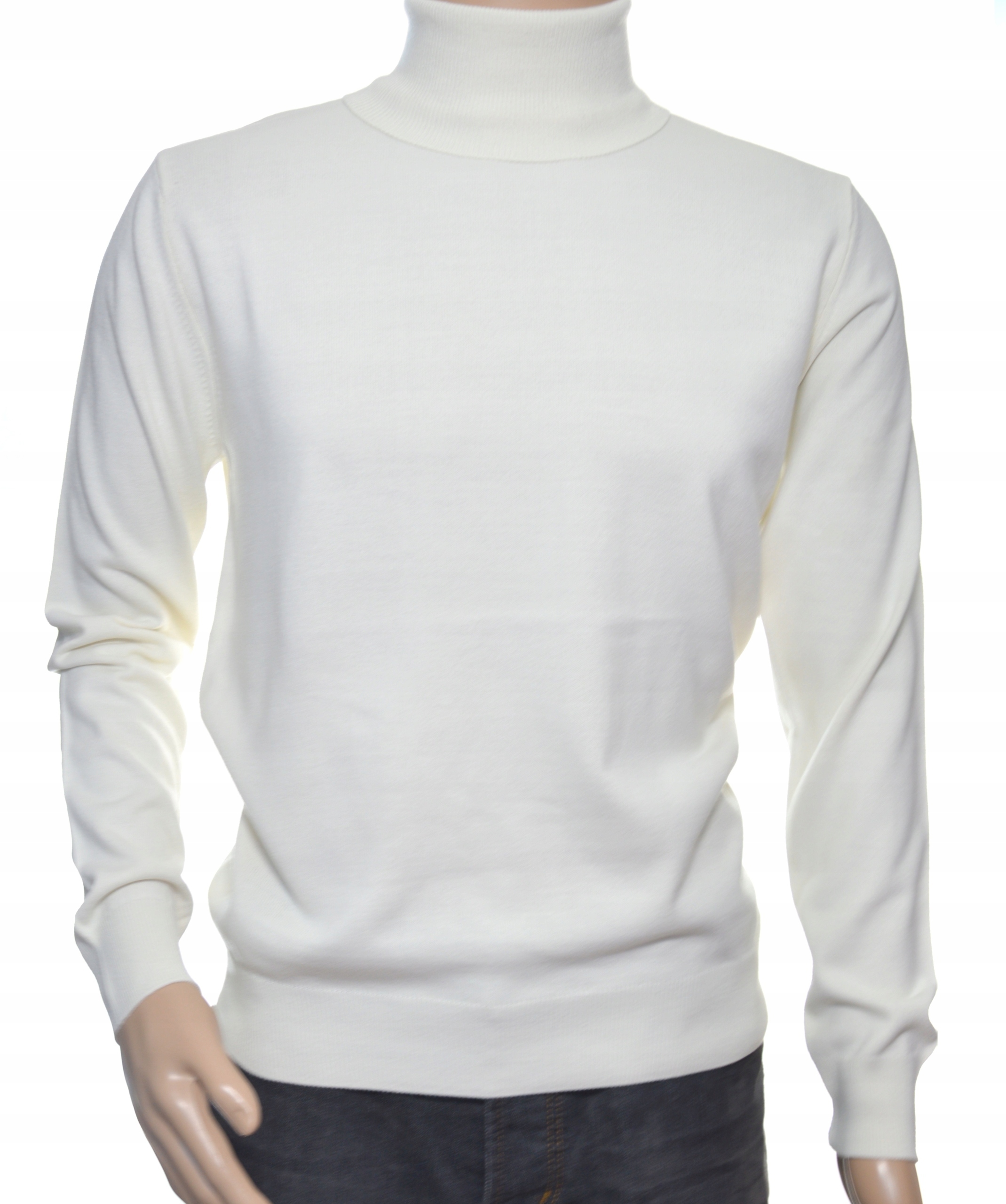 Pánský svetr rolák z kašmíru a merino vlny kašmírový XXL 2XL bílý 352