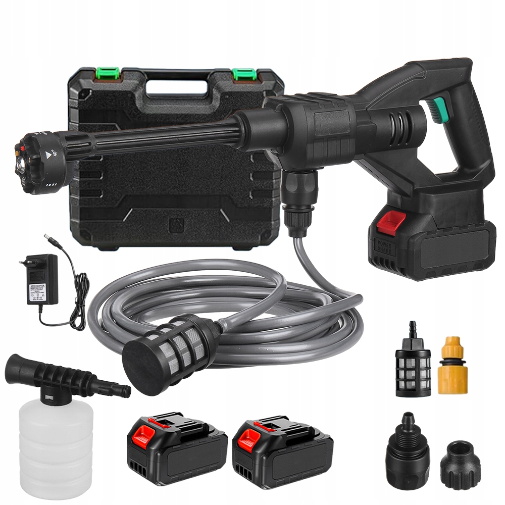 Myčka Automobilová Akumulátorová 500W 21V 3000MAH 2 Baterie 100BAR