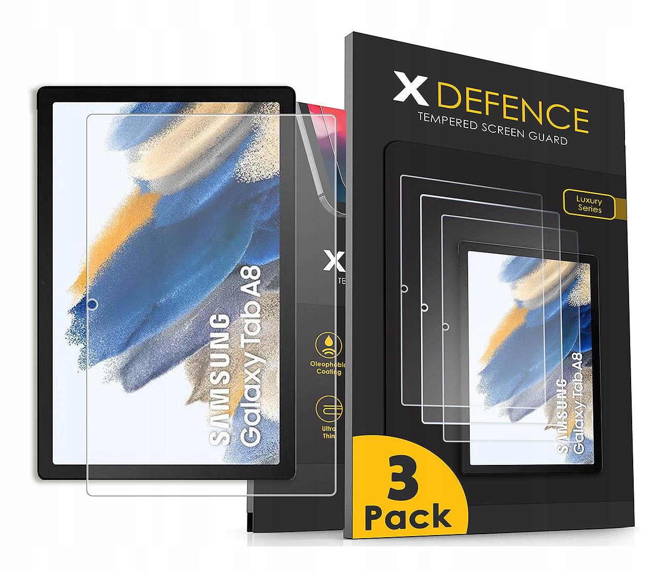3x Szkło Ochronne Do Samsung Galaxy Tab A8 10.5 X200 X205 Hybrydowe Szybka