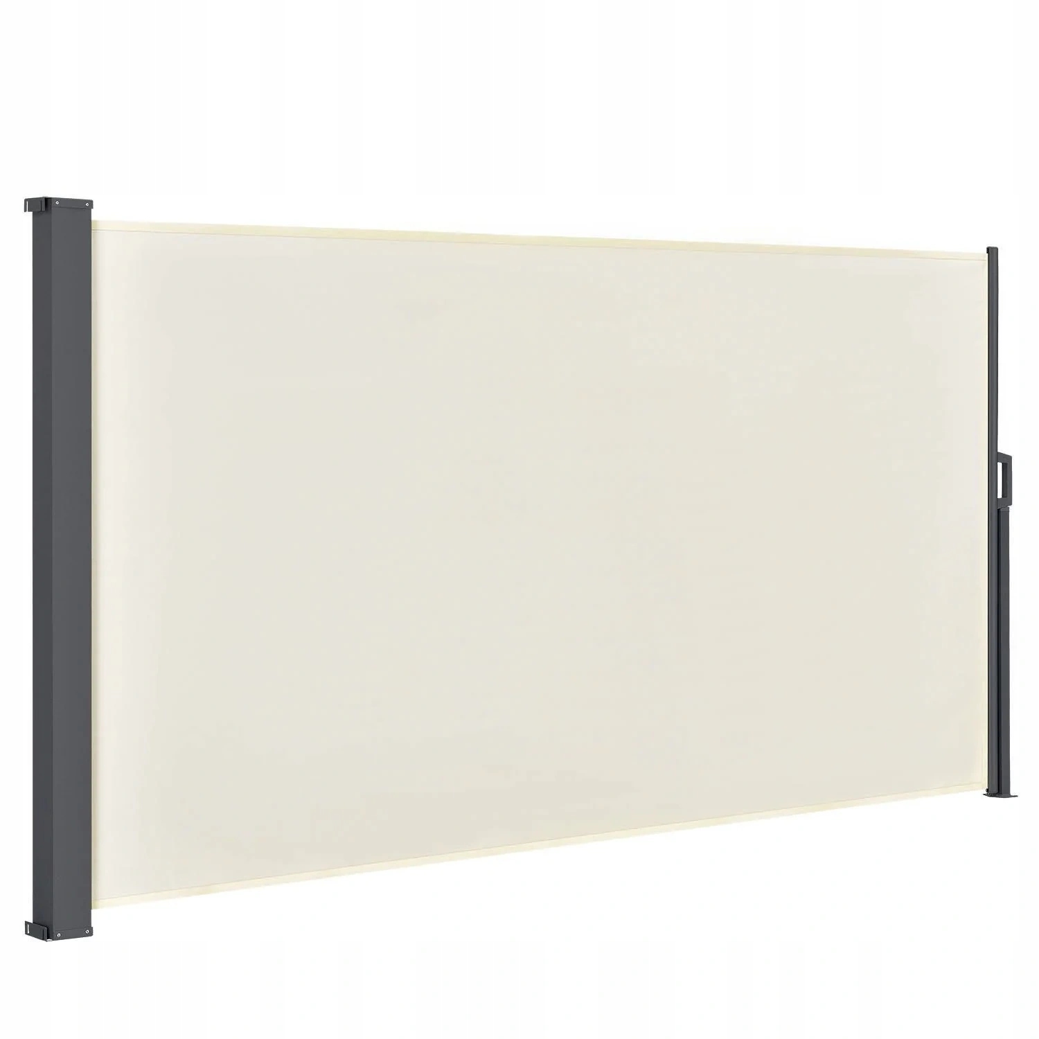 Beżowa Markiza Boczna 500x180 CM Wysuwana Roleta Osłona Tarasowa Parawan