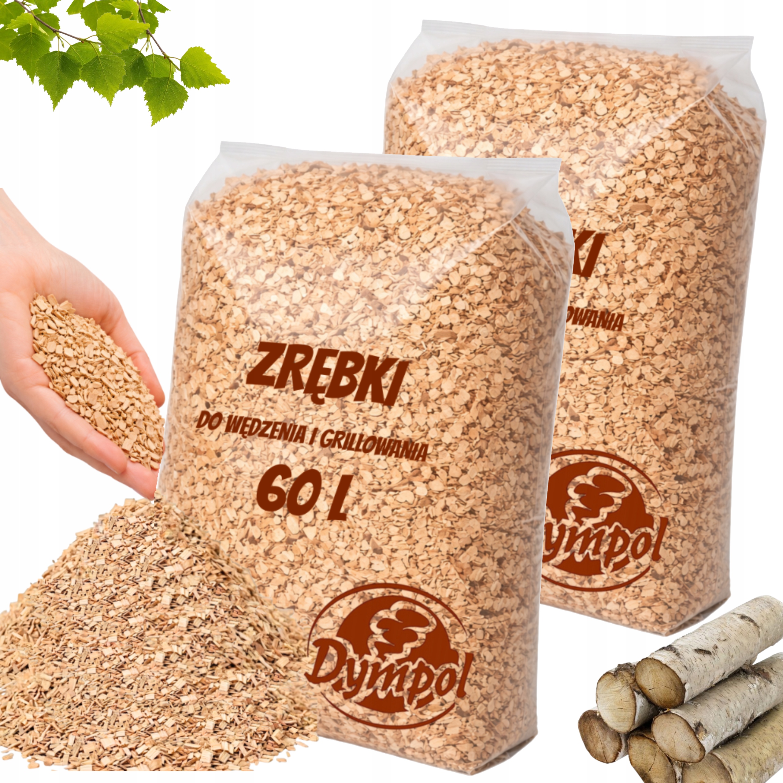 Štěpky Bříza pro generátor kouře v udírně Kl 02, 60 litrů/15 kg x 2 ks