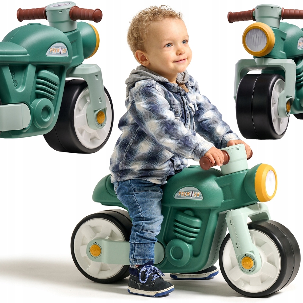 Jeździk Motorek Rowerek Biegowy Odpychacz Ciche Koła Retro Zielony Falk