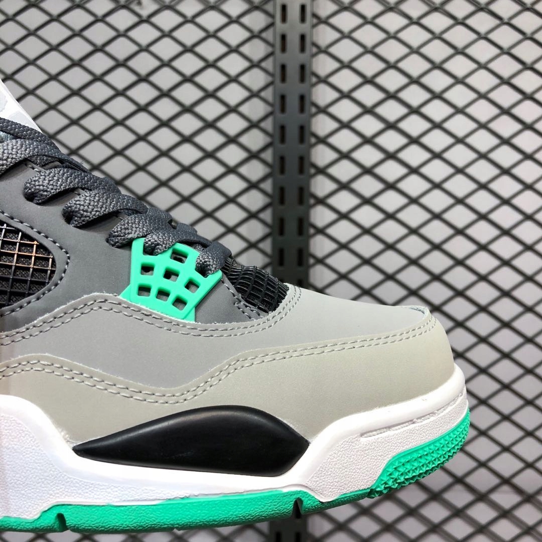 Buty Sportowe Męskie NIKE AIR JORDAN 4 GREEN GLOW 308497-033 Grey Black 43 Zapięcie sznurowane