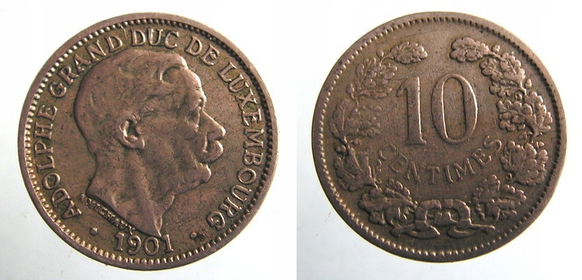 9683. LUKSEMBURG, 10 CENTIMES, 1901