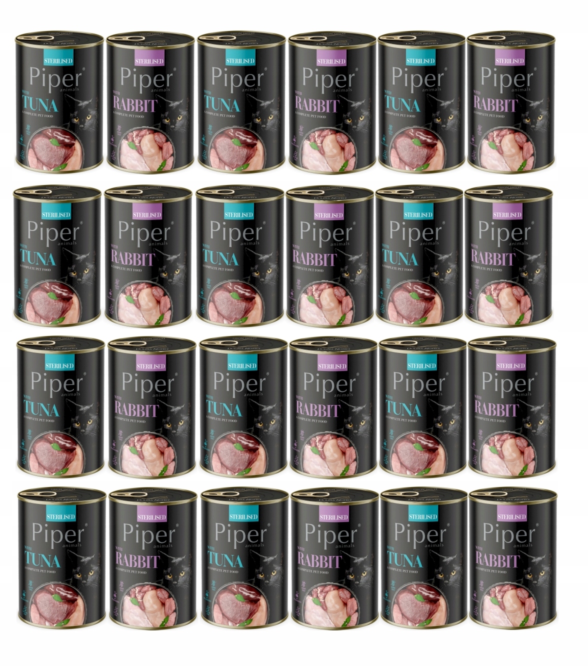 Dolina Noteci Piper Sterilised z tuńczykiem i królikiem Mix 24 x 400g