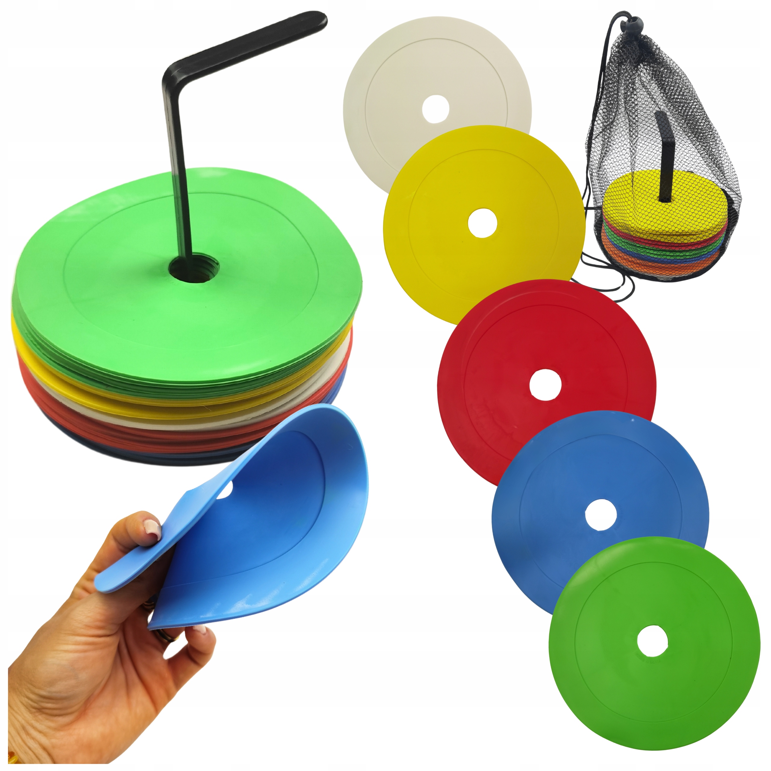 Znaczniki pola Płaskie talerzyki Maty placki 24szt. wysepki pola znakujące