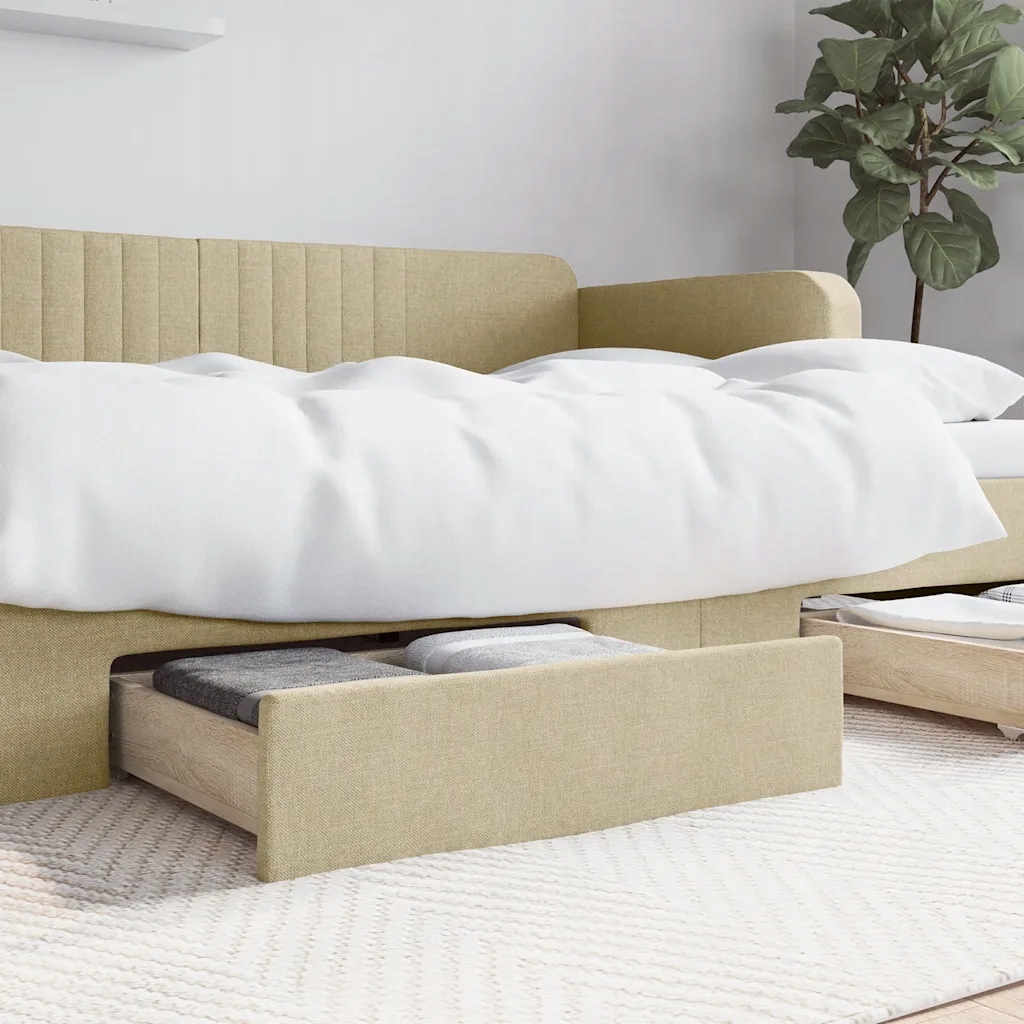 Zásuvky pod postel 2 ks krémové kompozitní dřevo a textil Krémová 833914