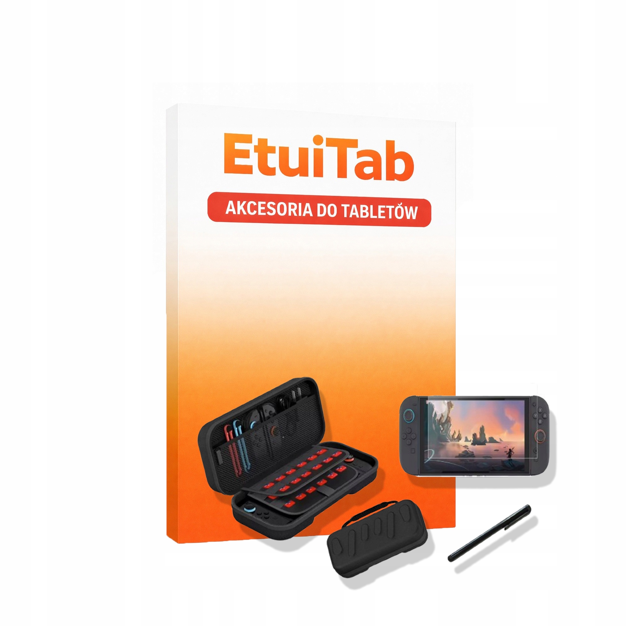 Etui wzmocnione EtuiTab do Nintendo Switch 2 czarne z akcesoriami
