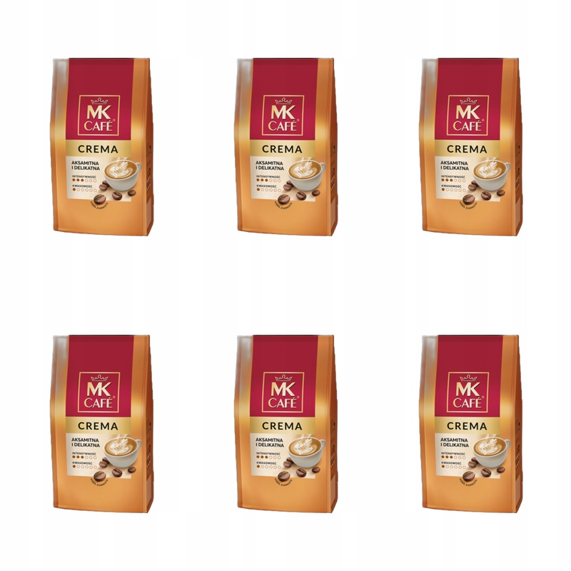 Mk Cafe Crema 1kg kawa palona ziarnista X6
