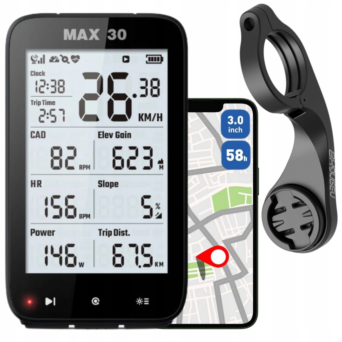 Licznik Komputer Rowerowy Gps Nawigacja Strada Ant Shanren MAX30 uchwyt