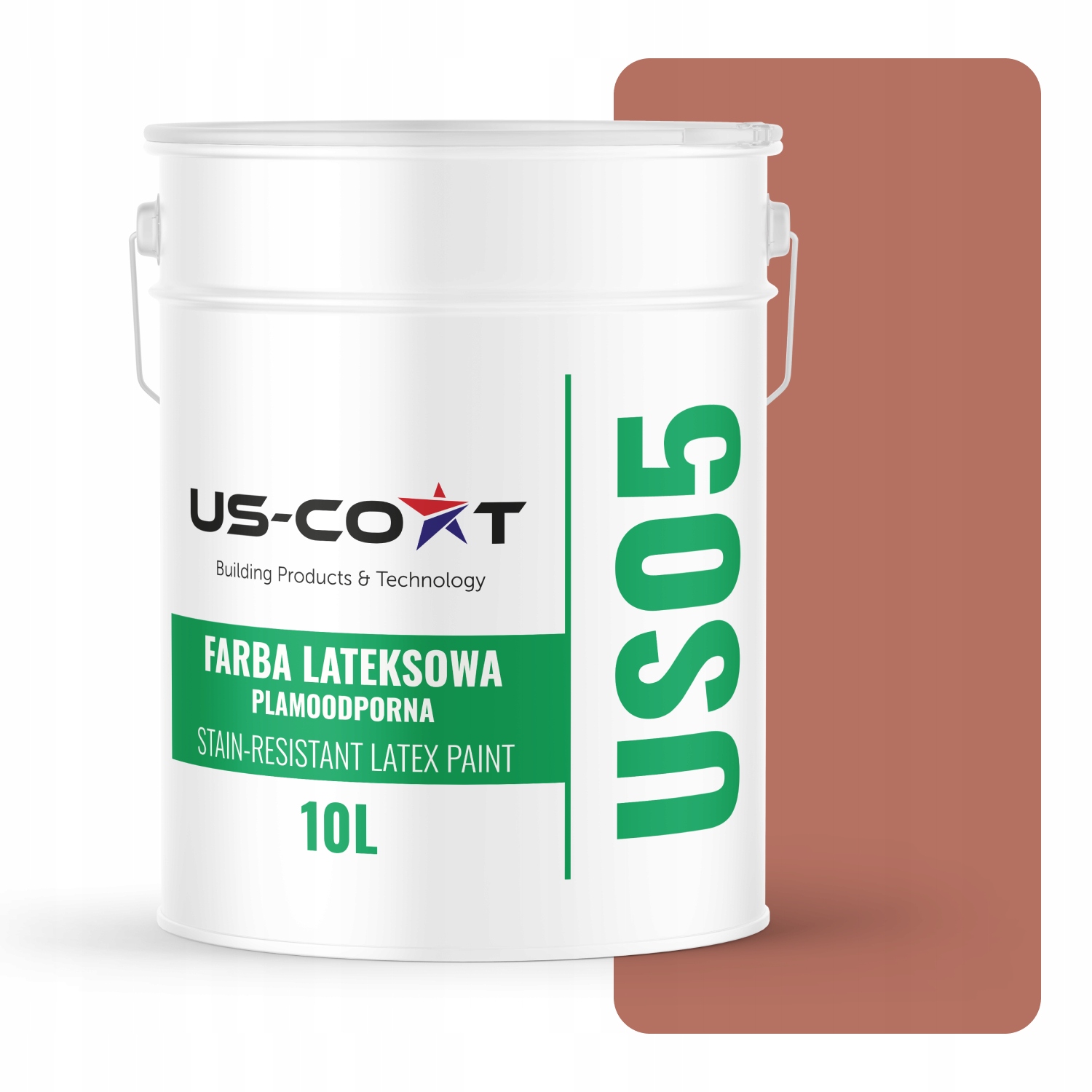 Latexová Farba Odolná Voči Škvrnám, Tehlová Farba H4728 10L, Matná Na Steny Stropov