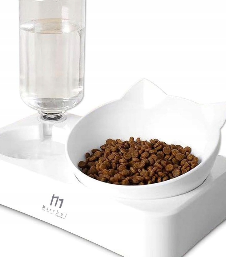 Levně Miska Pro Kočky Psa 2V1 Protiskluzová S Dávkovačem Vody 15°