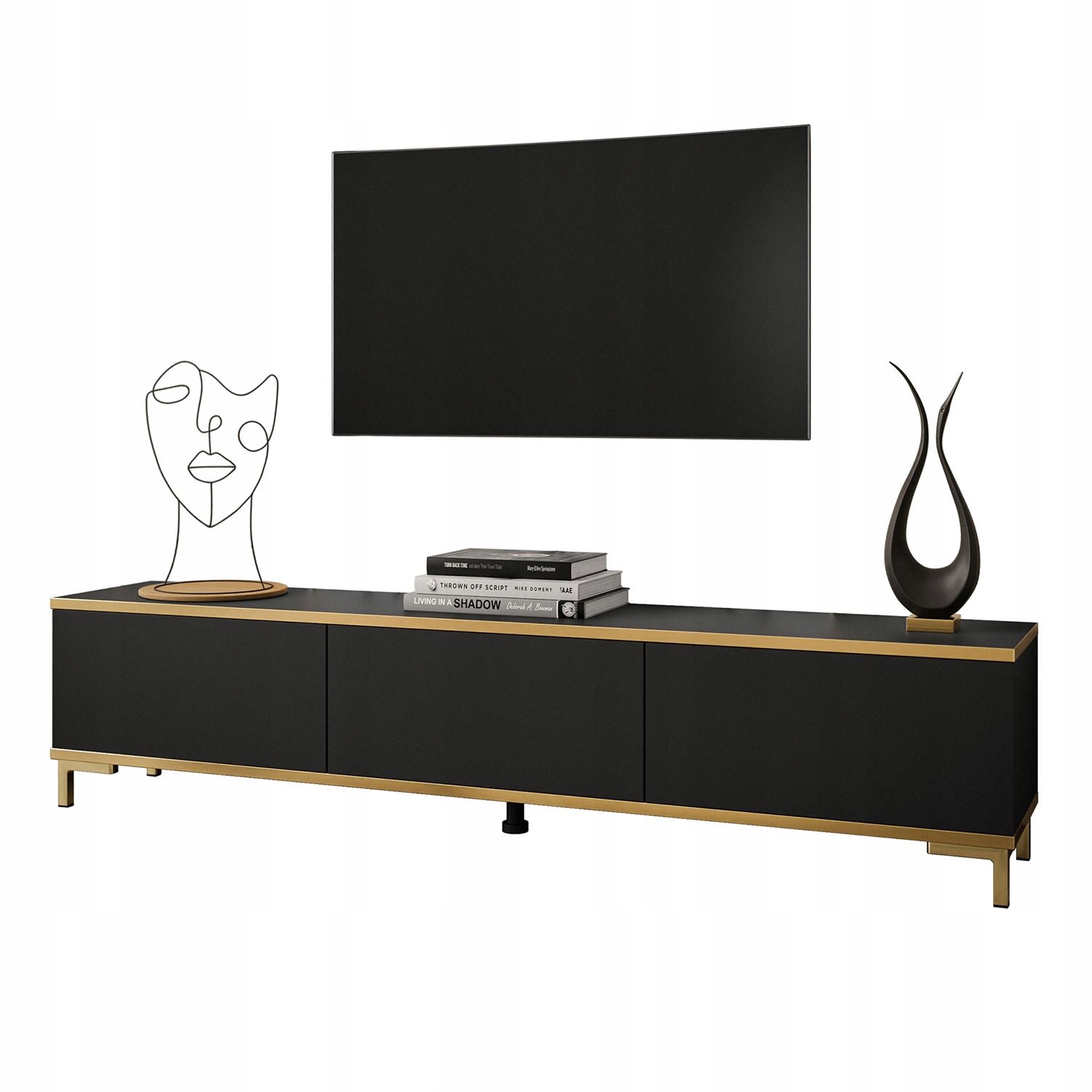 Szafka RTV OXFORD 175 cm nóżki czarny