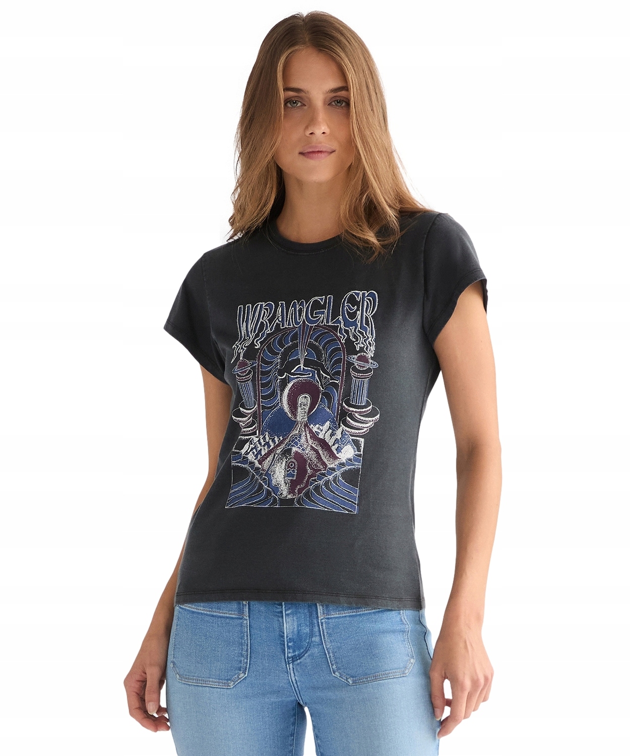 Tričko Wrangler Shrunken Band Tee 112378309 Faded Black M