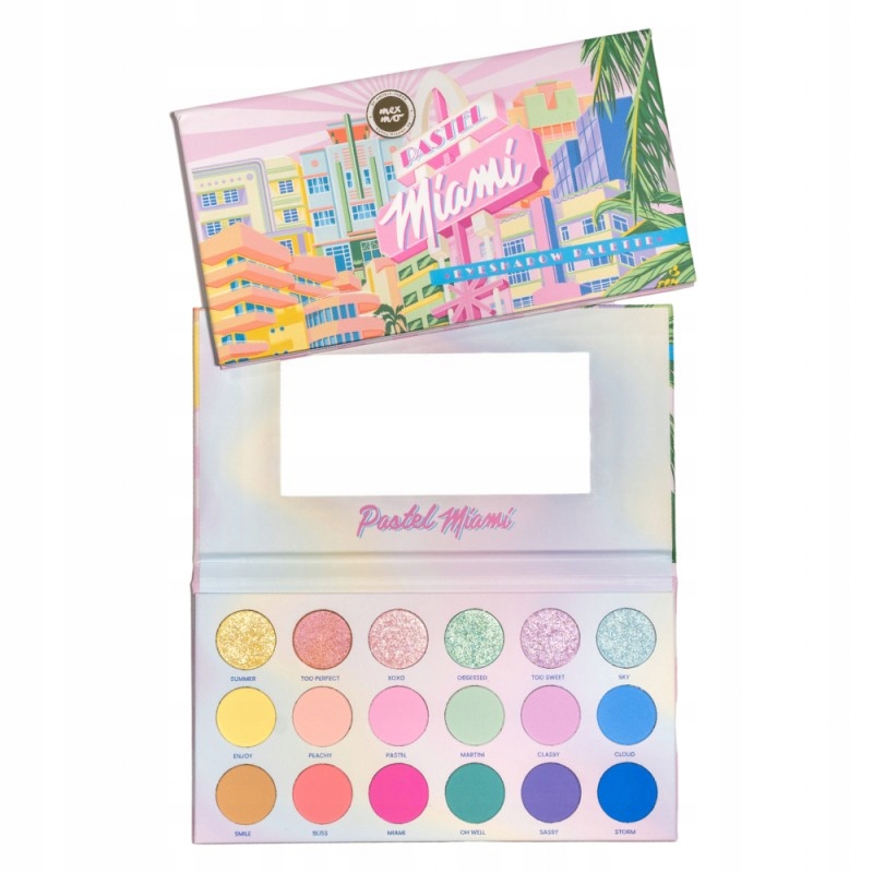 Mexmo Pastel Miami Paleta 18 pastelowych cieni do powiek 18 x 1,5g