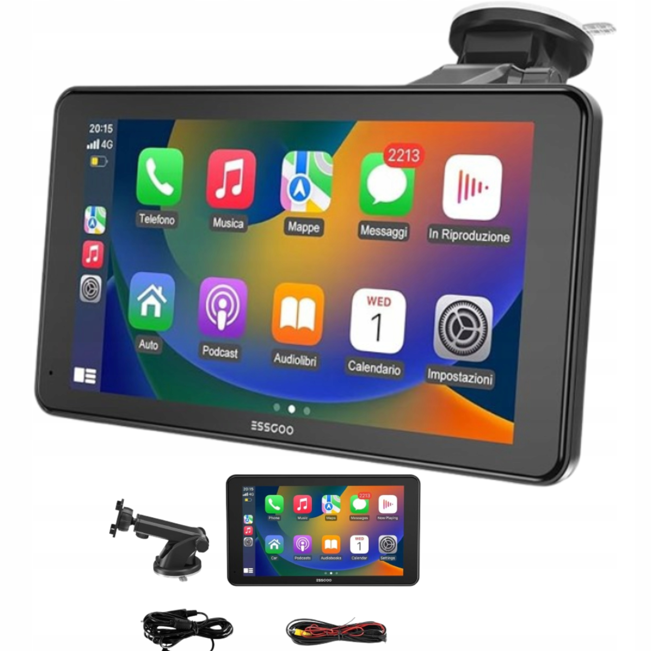 Obrazovka do auta Apple CarPlay Android Auto Bt Fm Usb 7" Ips