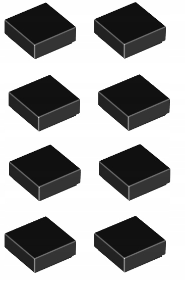 

Lego Płaska 1x1 czarny 3070b 8 szt