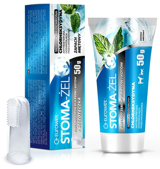Levně Stoma-gel – pasta pro péči o zuby psů a koček, tuba 50 g kartáčky