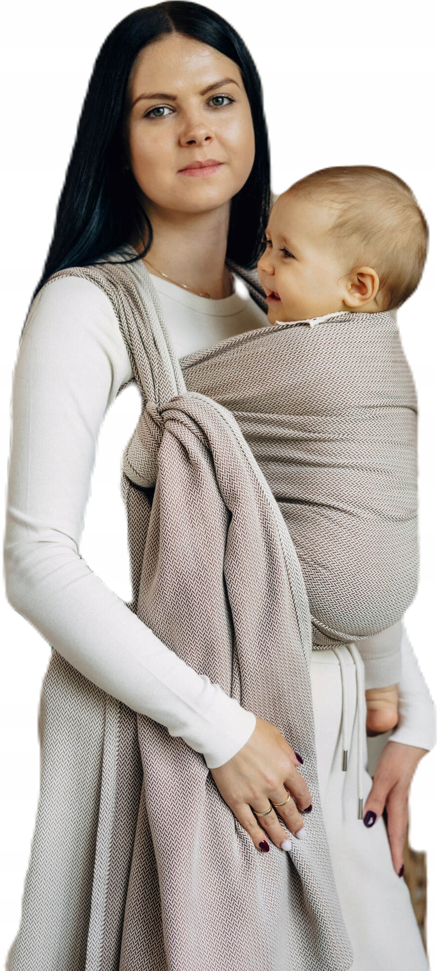 Chusta tkana LennyLamb - Mała Jodełka Almond 3.6m.