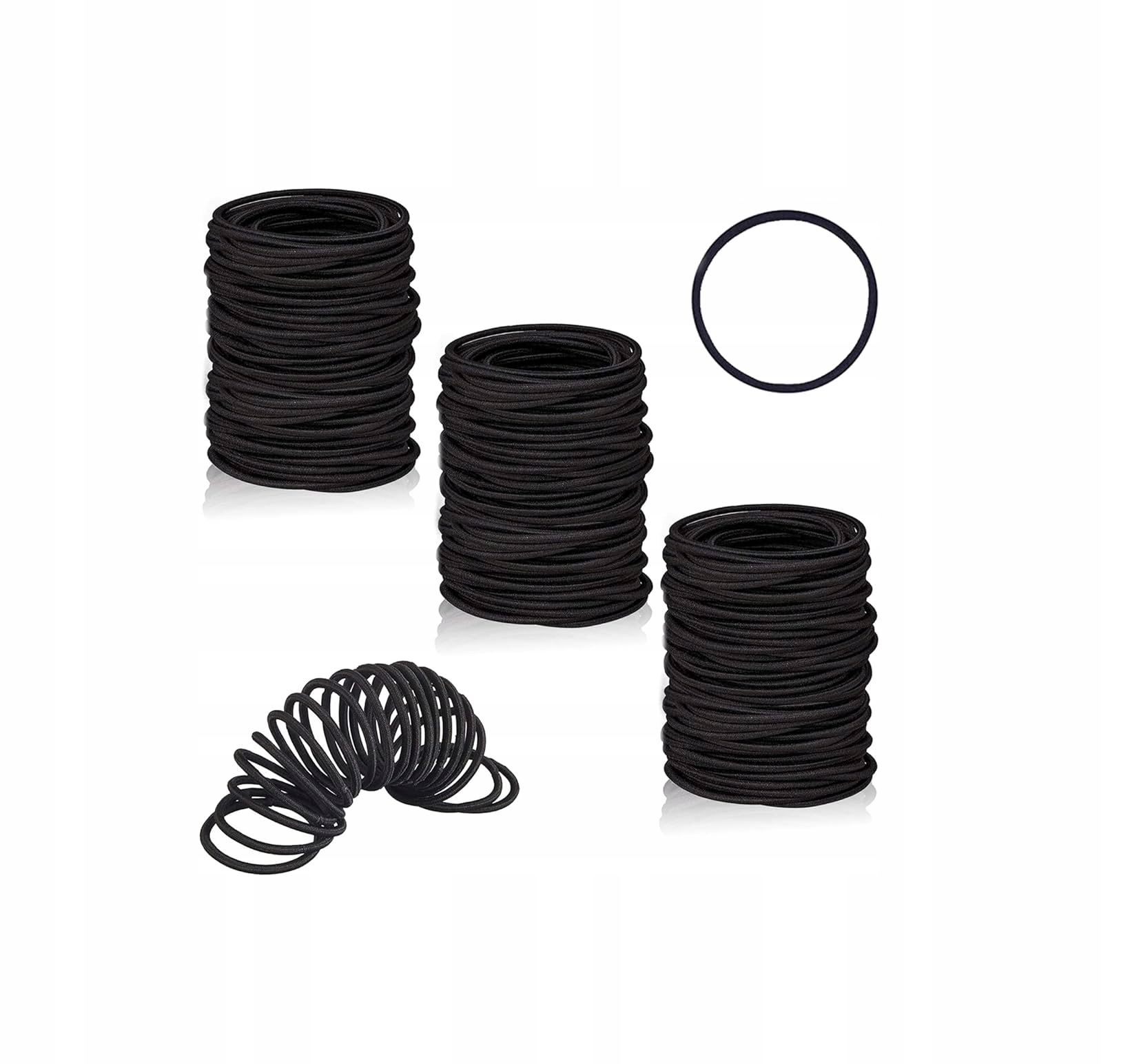 Gumki do włosów ZESTAW 90 SZT bez łączeń czarne BEZPIECZNE BaByliss Marka BaByliss