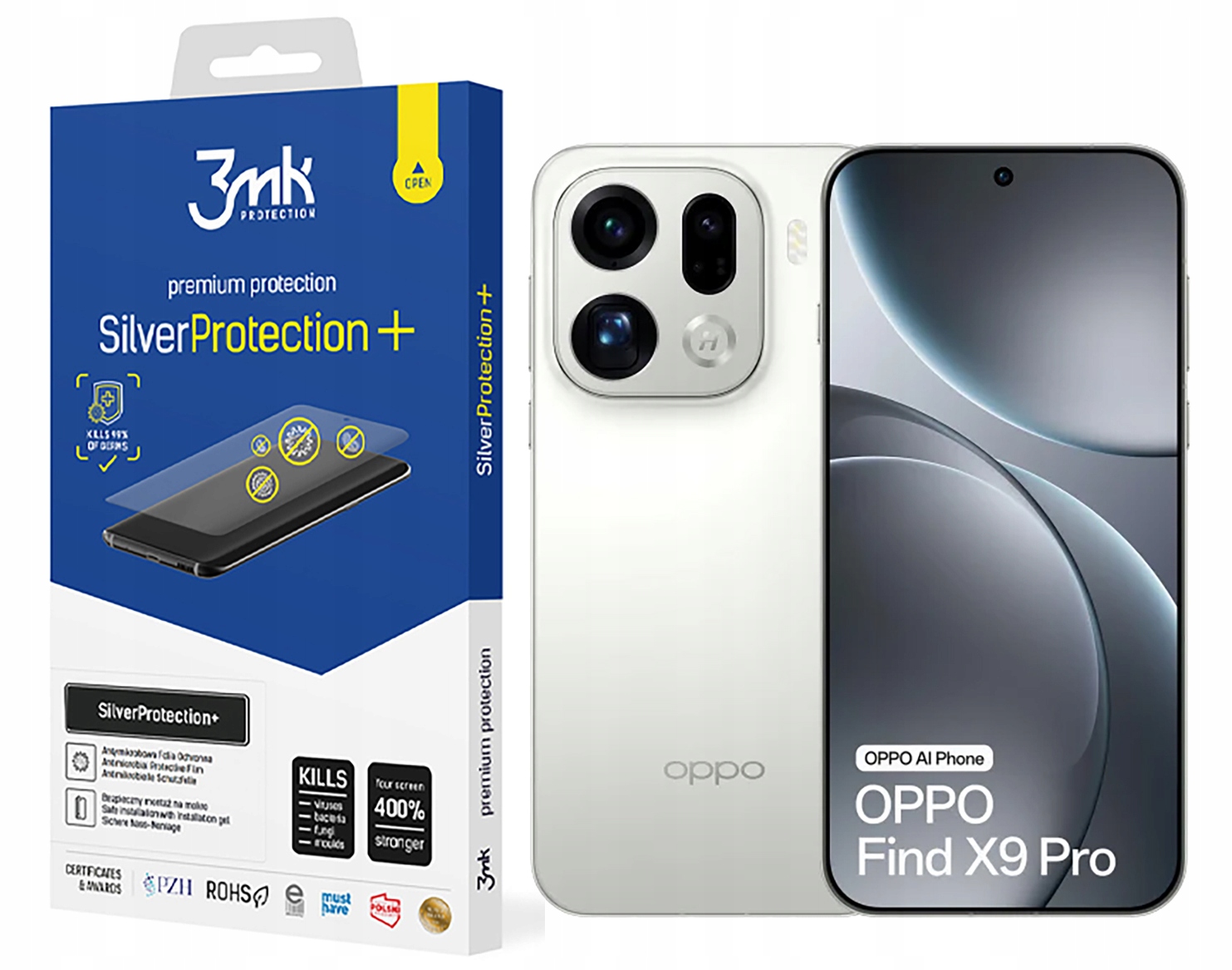 Antimikrobiálna fólia 3MK Silver Protection+ pre Oppo Find X9 Pro