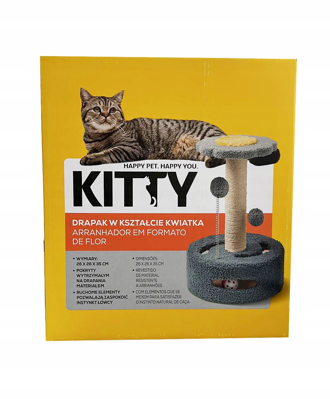 2 x Kitty škrabadlo pro kočky ve tvaru květiny s pohyblivými prvky