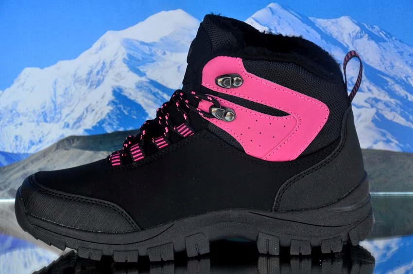 BUTY ZIMOWE OCIELANE TREKINGOWE SPORTOWE GÓRSKIE Kod producenta SOFSHELL HR CZARNO RÓZOWY ZIMOWE BUTY TREXX
