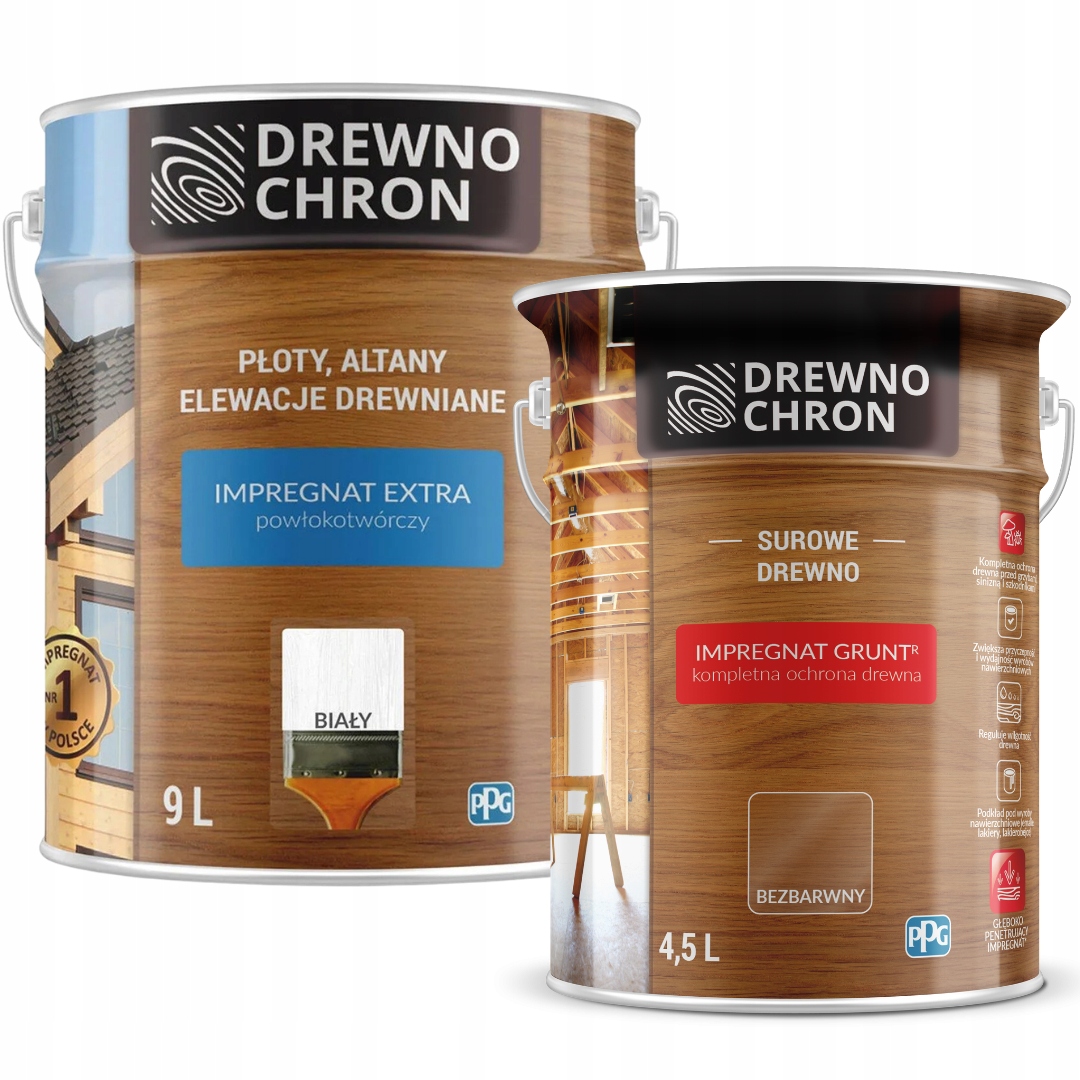 Drewnochron Impregnácia Extra 9 L Biela Drewnochron Impregnácia Podklad 4,5 L