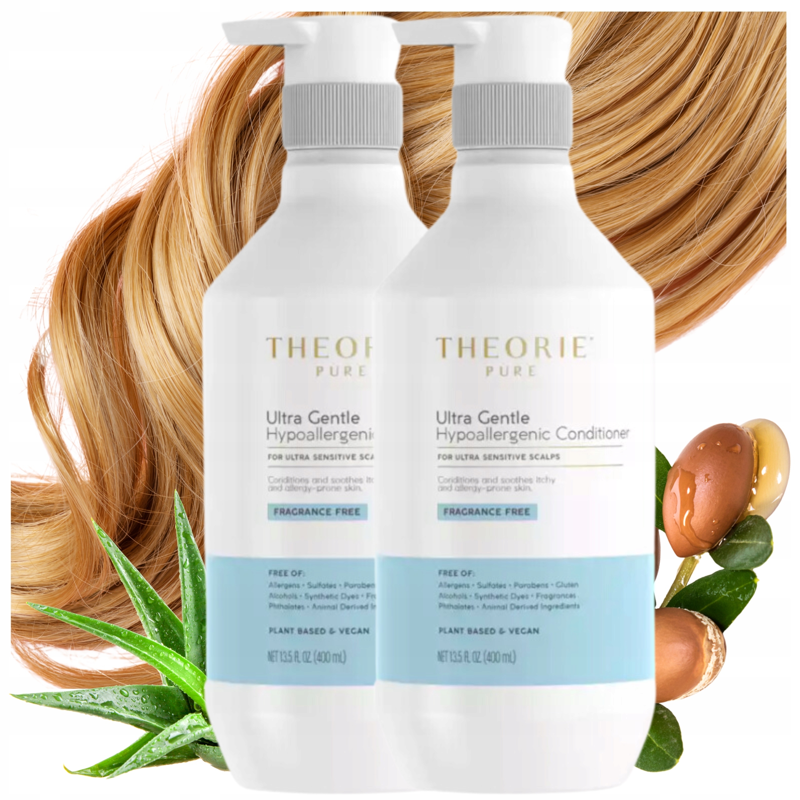 Hypoalergenní kondicionér na vlasy Aloe Arganový olej Theorie Sada 2 x 400 ml