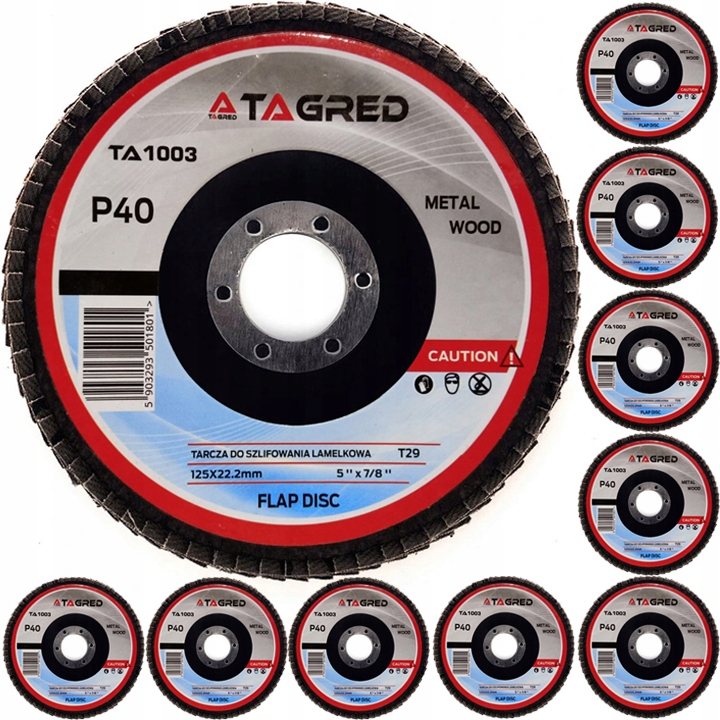 TARCZA ŚCIERNA ŚCIERNICA LISTKOWA 125 MM P40 10SZT