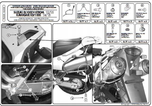 Kappa Rošt Bočných Kufrov Monokey Suzuki DL 1000 V-strom (02-11), Kawasa