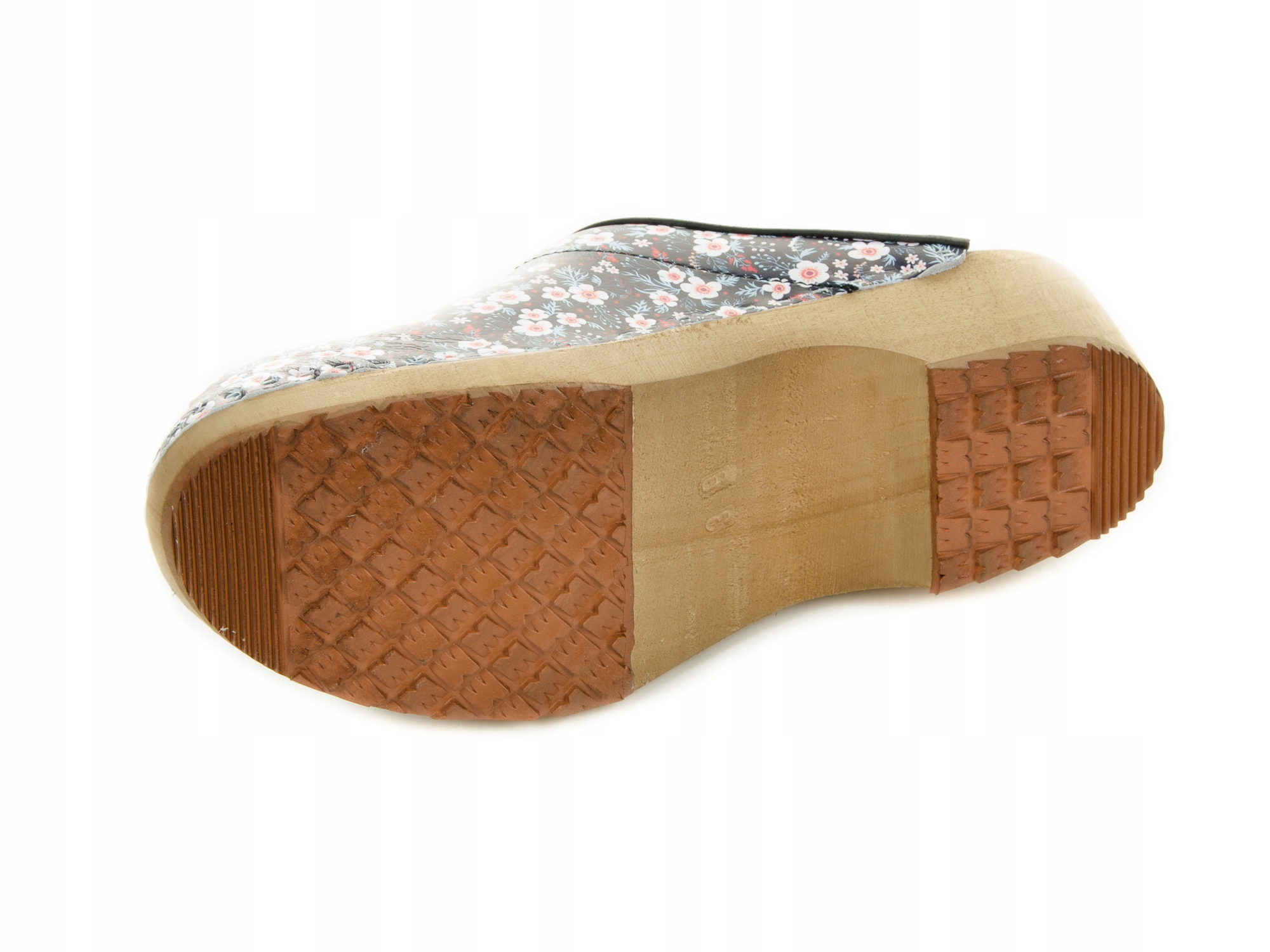 TREPY DREWNIAKI Damskie Skóra Naturalna - kwiatki Rozmiar 40