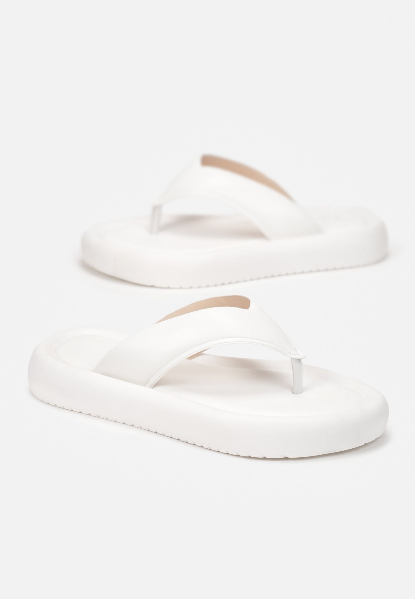 

Renee Białe Japonki damskie 41 Ekoskóra Płaski