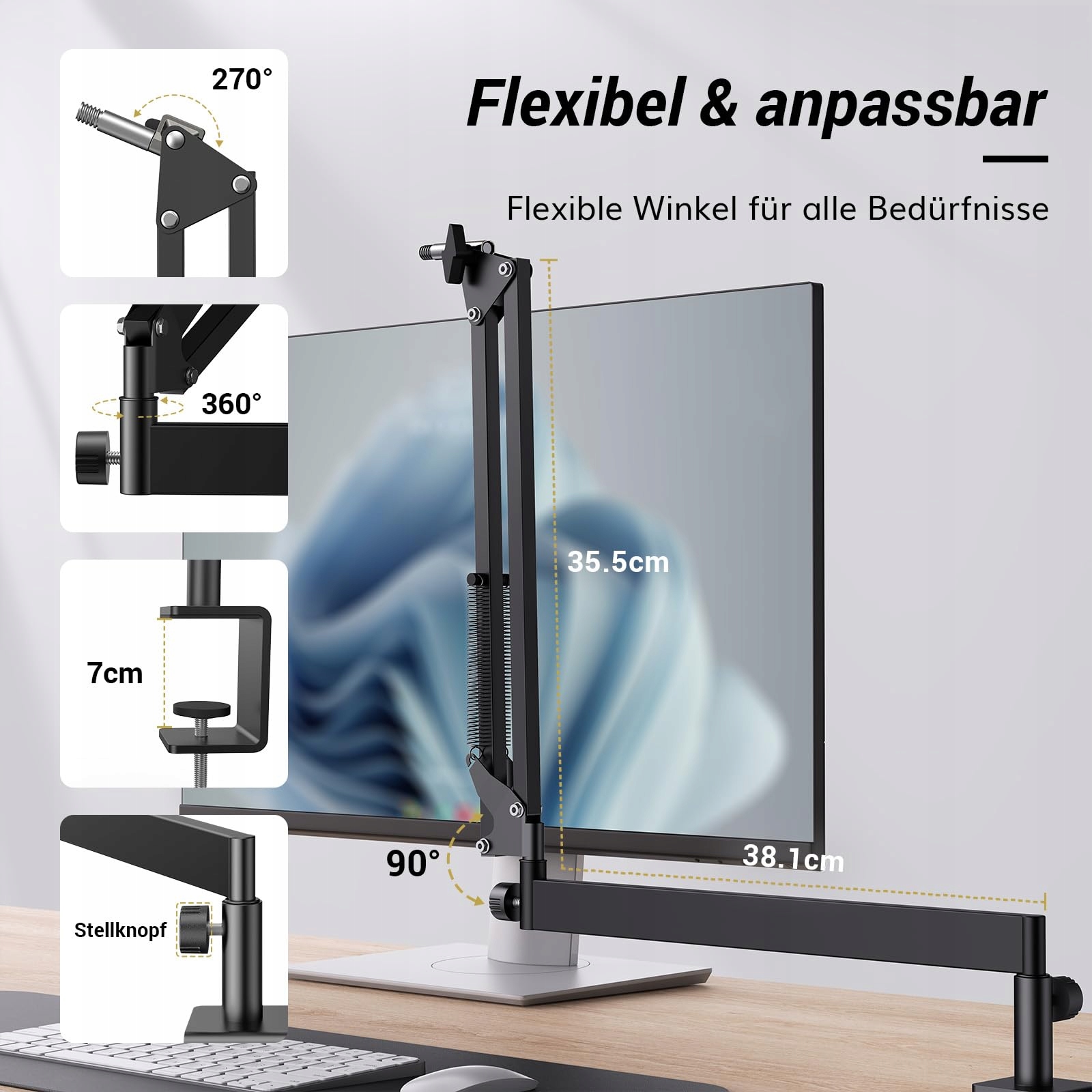 TONOR Niski Profil Mikrofonowy Boom Arm Do Gier Podcastów HyperX Blue Yeti — miniatura 4