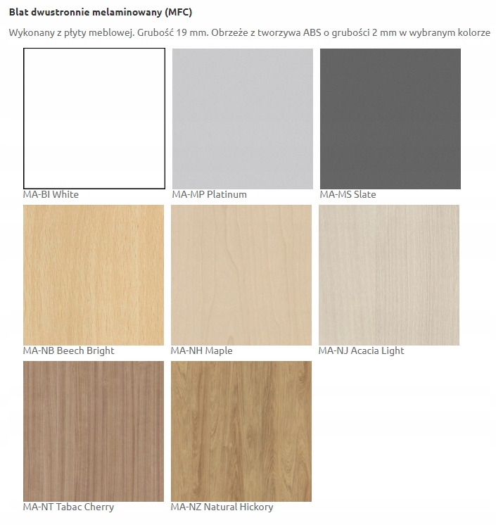 Biurko REGULOWANE eUP 120x60 Nowy Styl *KOLORY! Kolor blatu biały