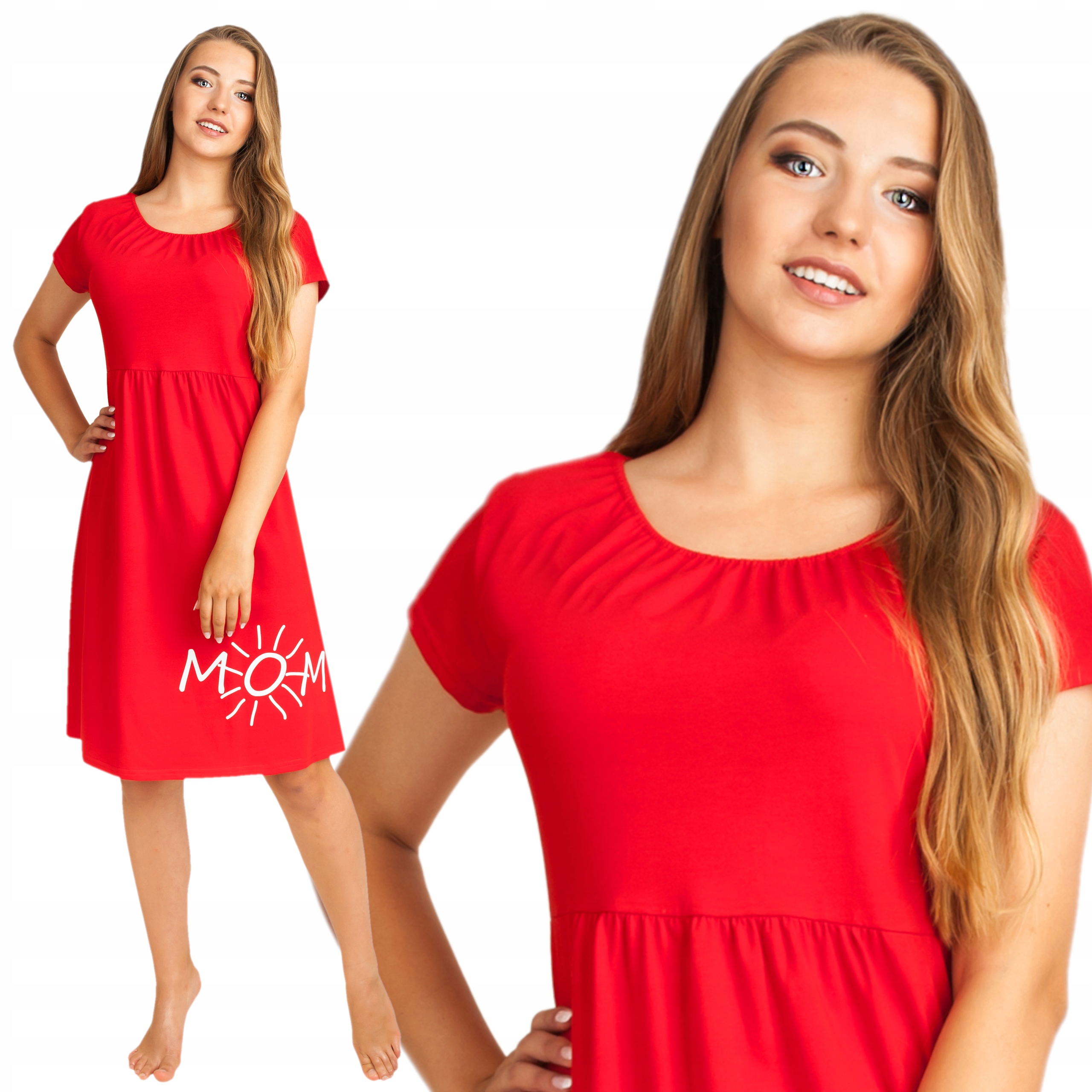 

Koszula nocna ciążowa i do karmienia druk Mom S/m