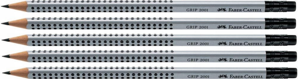 Ołówek Faber-Castell 2001 Grip Z Gumką x 5 szt