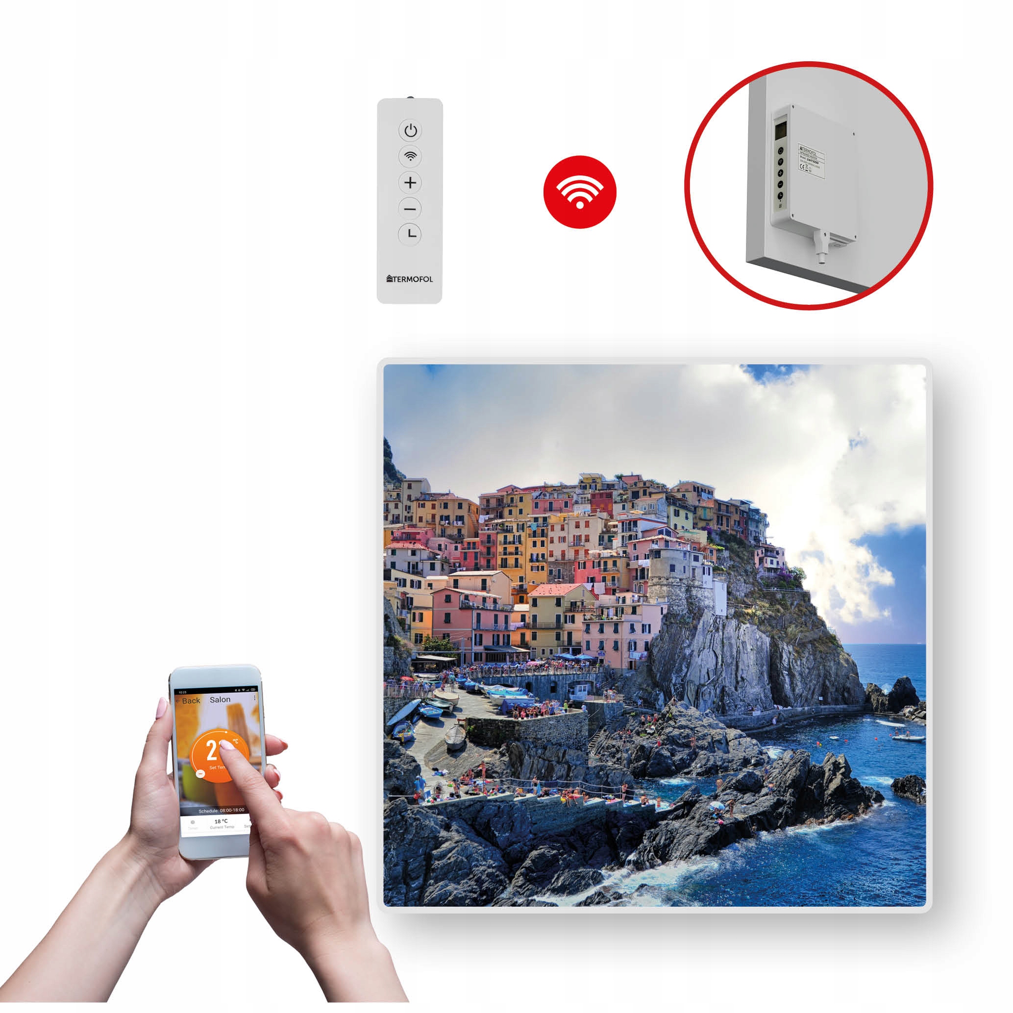 Dekoračný infračervený Vykurovací Panel s výkonom 350 W a Wifi
