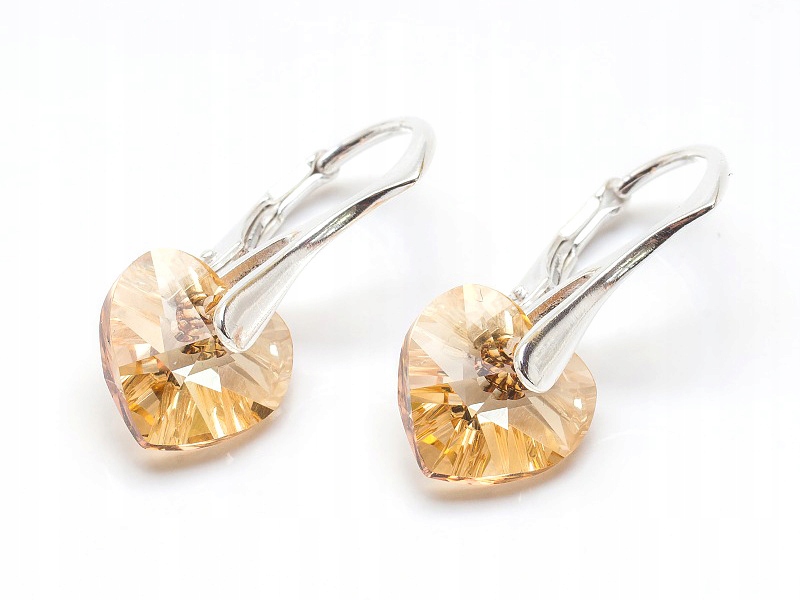 

Srebrne Kolczyki 925 z kr. Swarovski Serca 10 Gsha