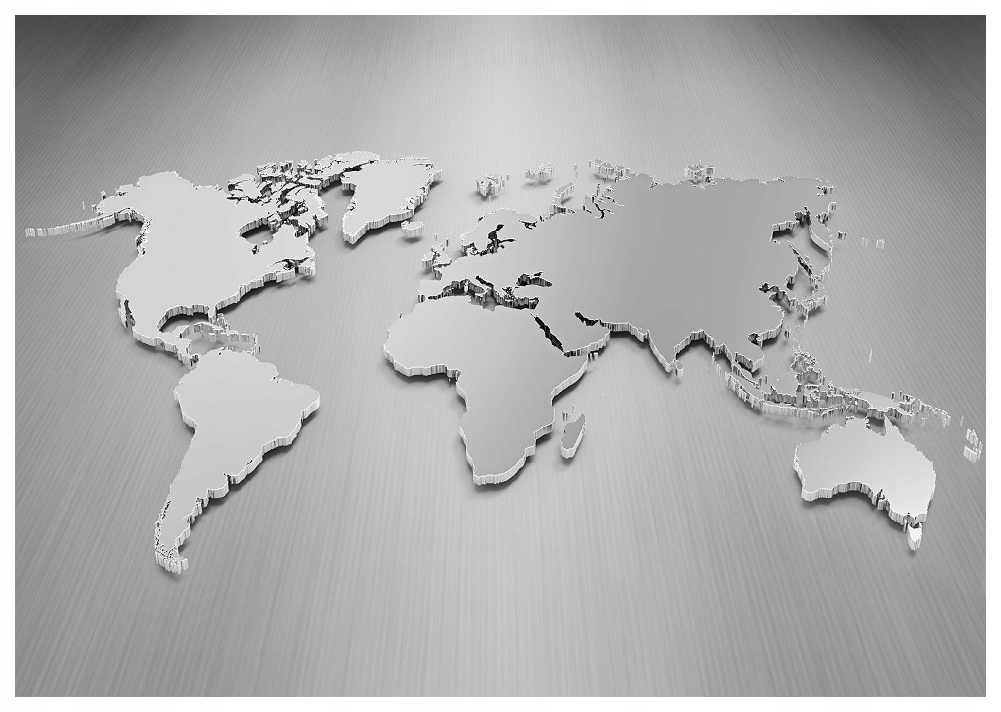 Vliesová fototapeta Kovová mapa světa Šedý efekt 254x184 lepidlo