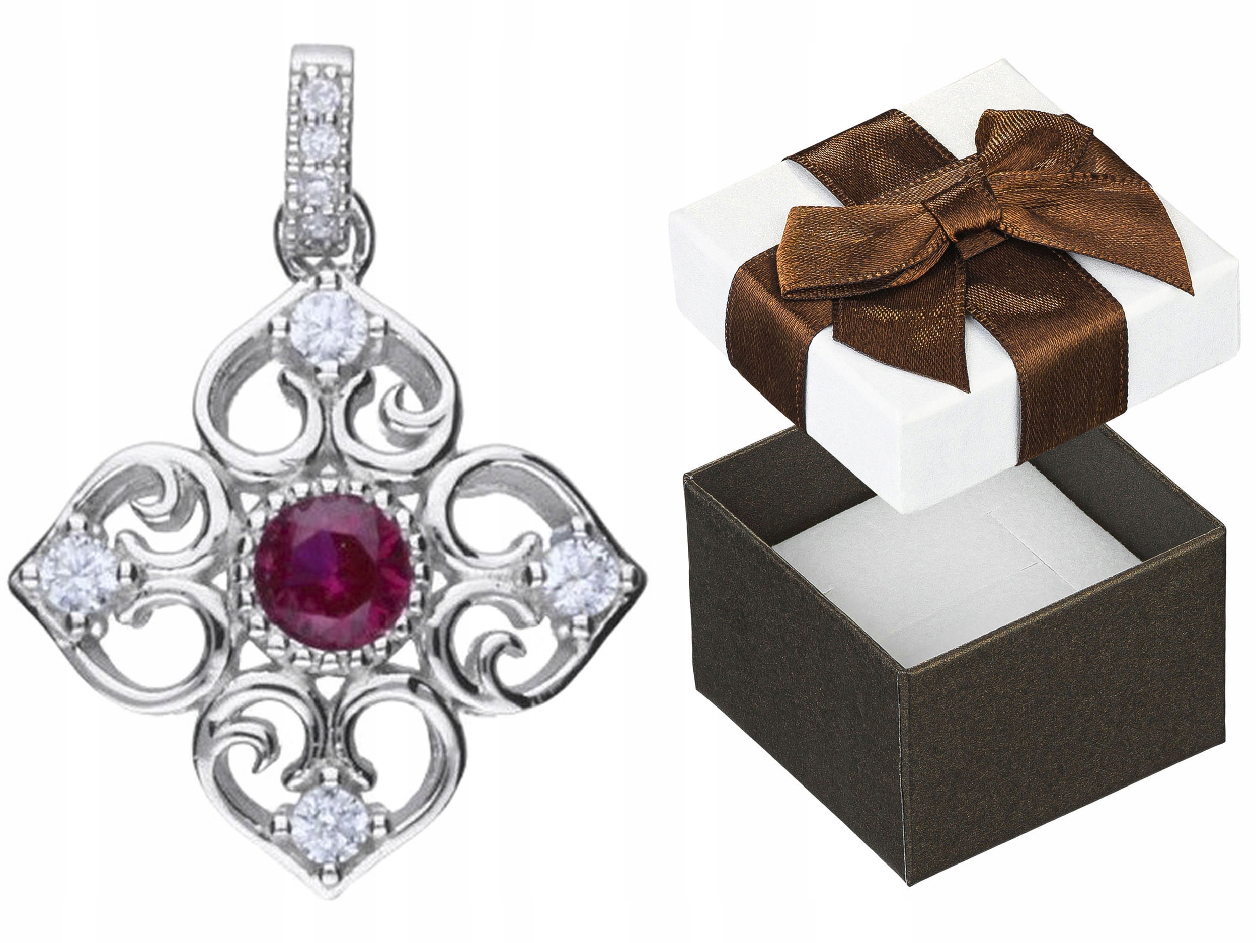 Stříbrný Přívěsek Květ s zirkony Ažurový přívěsek Růžový Zirkon 925