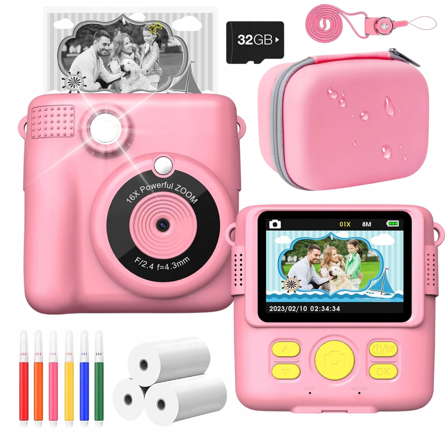 Digitální Fotoaparát Pro Děti S Okamžitým Tiskem Sada Náplní