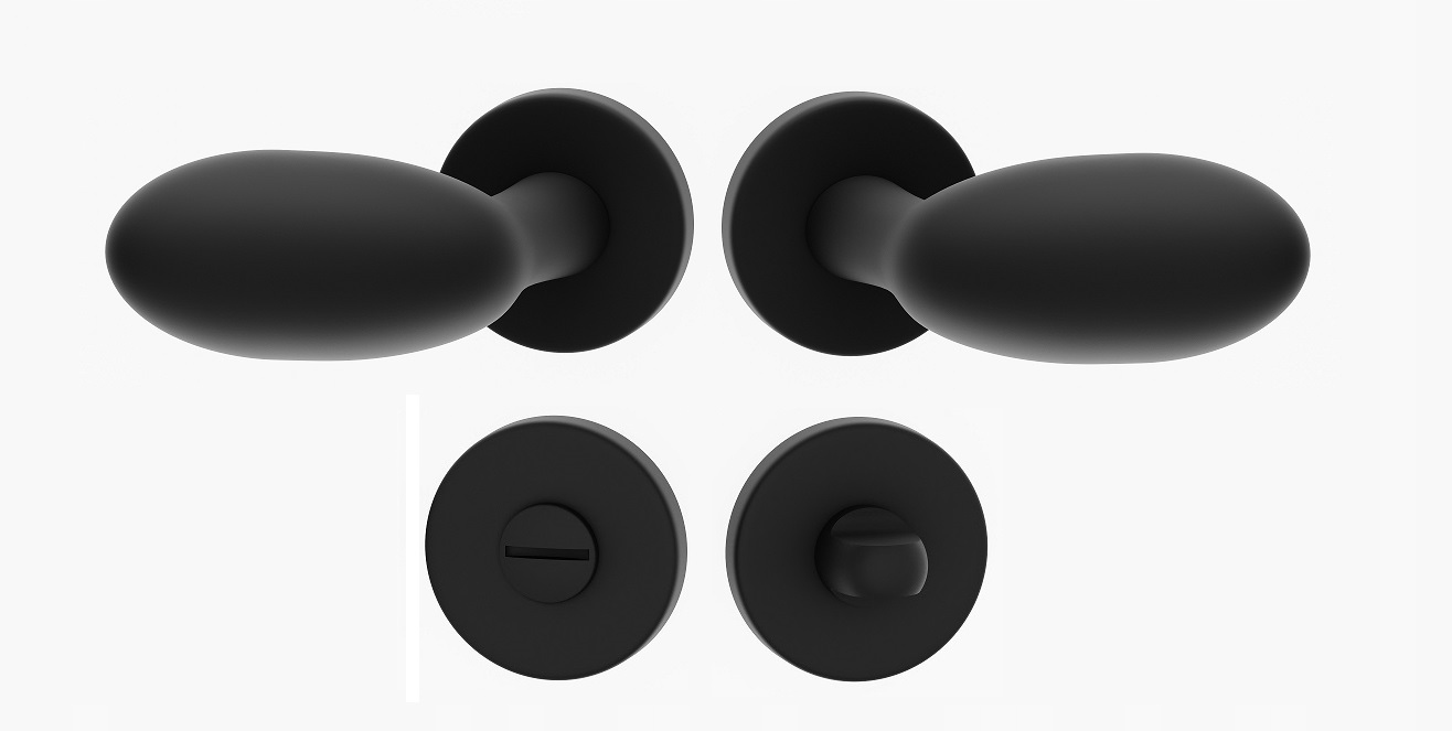 Dveřní knoflíky Uovo Ro černé, černé Wc rozety