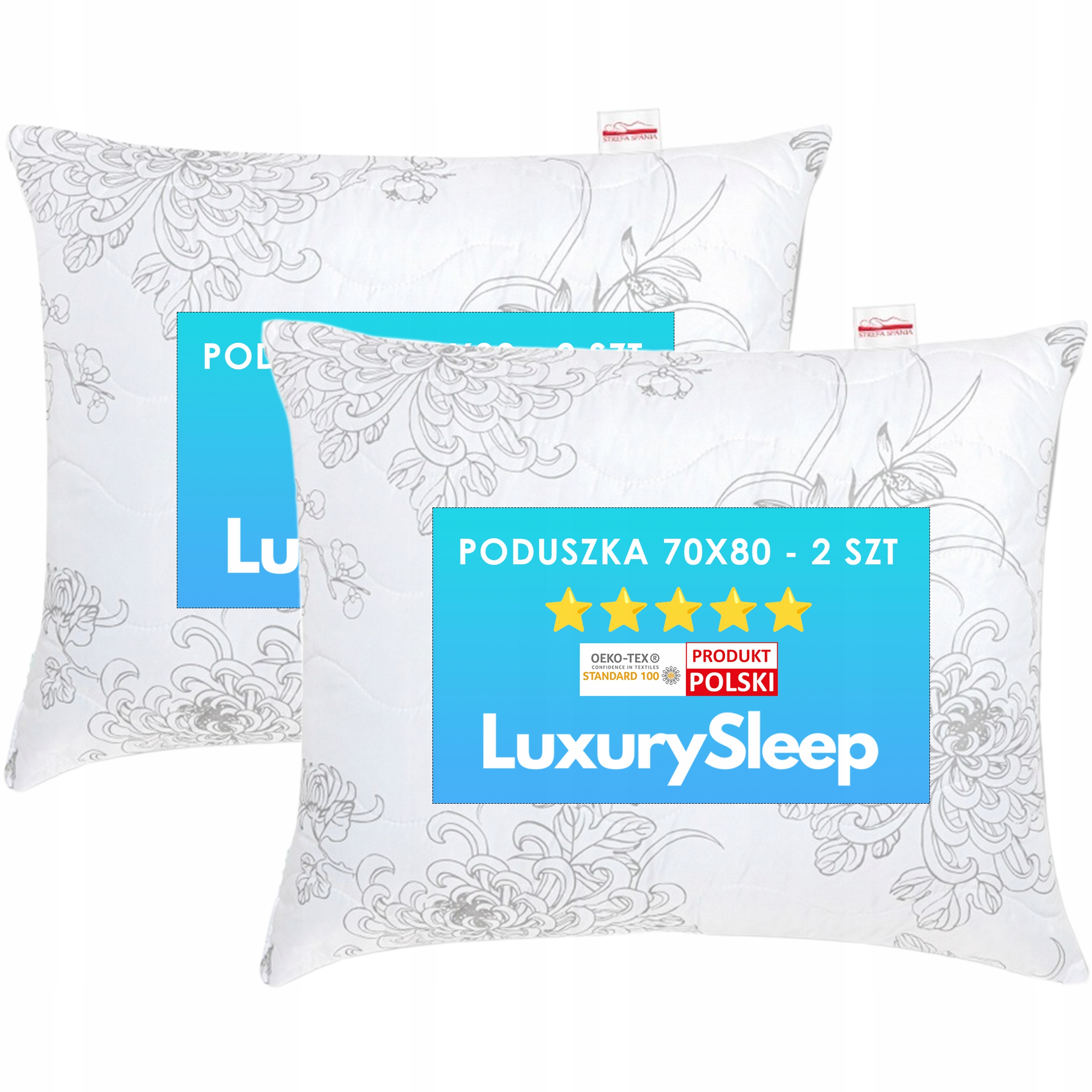 Polštář 70x80 2ks 2PACK antialergický prošívaná vysoká Premium Pl