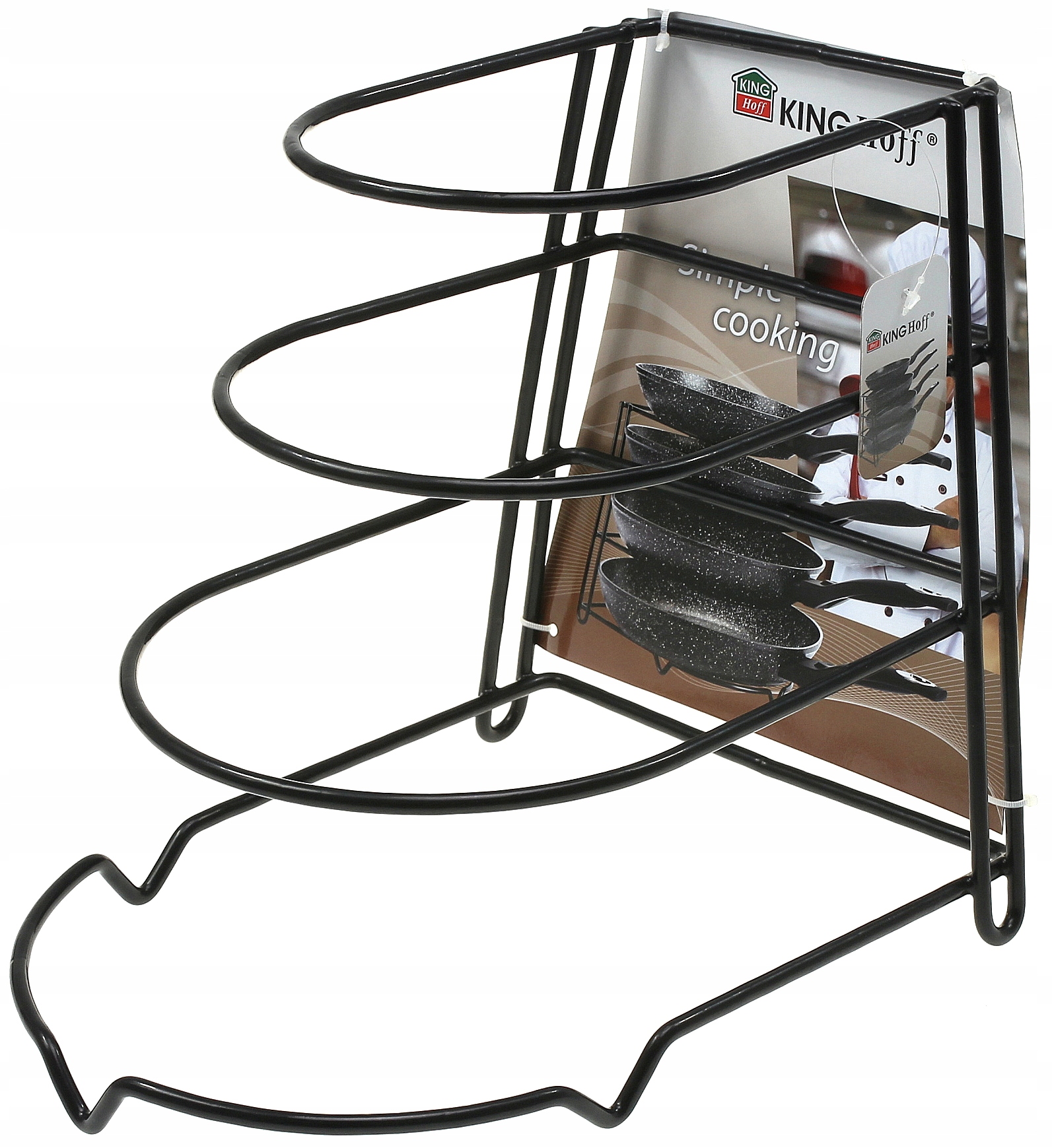 Stojak ORGANIZER PATELNIE Przechowywania Patelni Kolor czarny