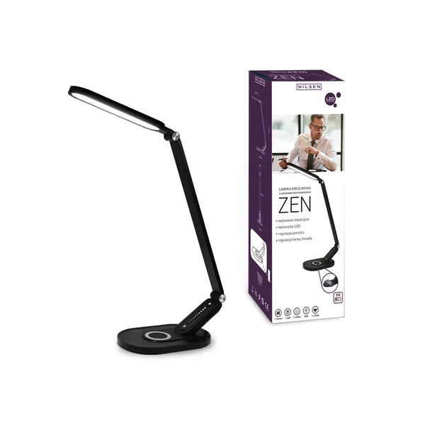 NILSEN Lampka biurkowa LED Zen Wireless czarna