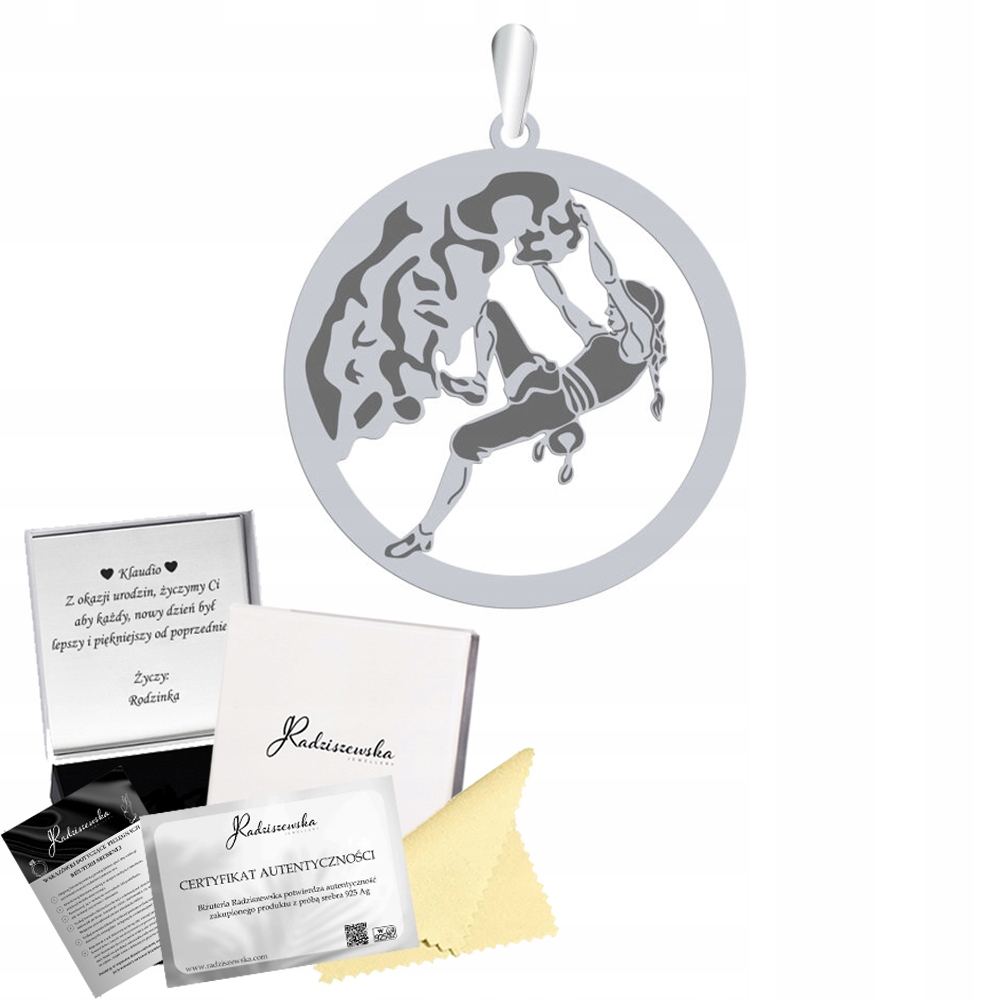 Stříbrný Přívěsek Horolezectví Ženské Stříbro 925 Dárek Gravírování